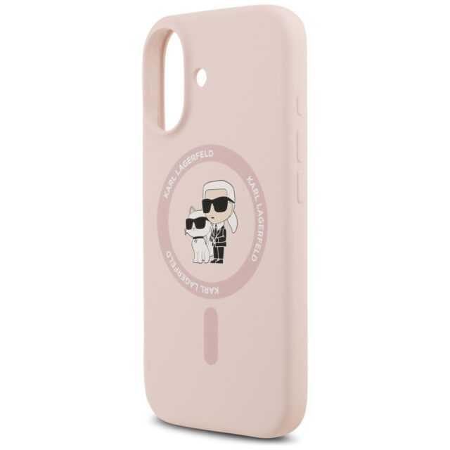 Case Karl Lagerfeld Silicone  Karl&Choupette Ring MagSafe for iPhone 17 pink - imagine 6