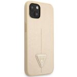 Guess GUHCP14SPSATLE iPhone 14 / 15 / 13 6.1" beige hardcase SaffianoTriangle Logo - imagine 4