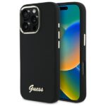 Guess GUHCP16XSMBSLK iPhone 16 Pro Max 6.9" black hardcase Silicone Script Metal Logo & Frame