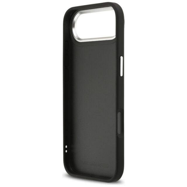 Karl Lagerfeld FW Grained Karl & Choupette Heads Pins & Logo Case for iPhone Air Black - imagine 7