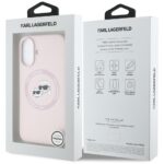 Case Karl Lagerfeld Silicone Double Heads And Circle MagSafe for iPhone 16 pink - imagine 8