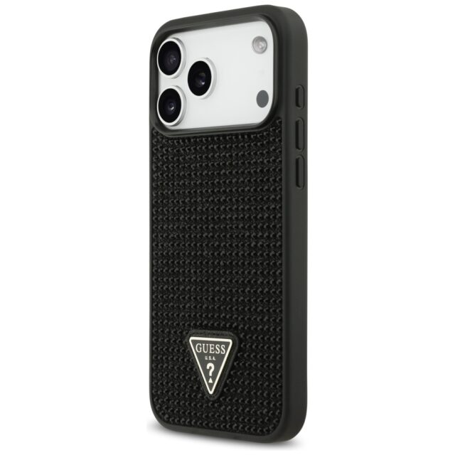 Case Guess Rhinestone Triangle Logo for iPhone 17 Pro Max black - imagine 2
