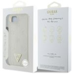 Case Guess Grained Hot Stamp Peony Triangle Logo MagSafe for iPhone 16e beige - imagine 8