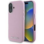 Case Karl Lagerfeld Saffiano Full Wrapped Elongated Metal Logo MagSafe for iPhone 16 pink