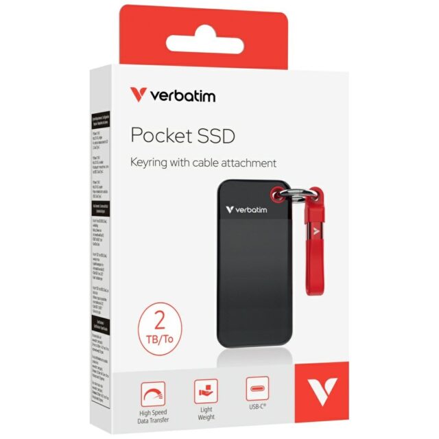 Verbatim Drive SSD 2TB - key ring with cable USB 3.2 gen.2 black-red 32196 - imagine 8