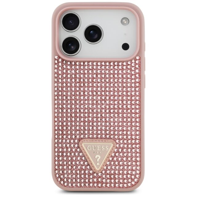 Case Guess Rhinestone Triangle Logo for iPhone 17 Pro pink - imagine 3