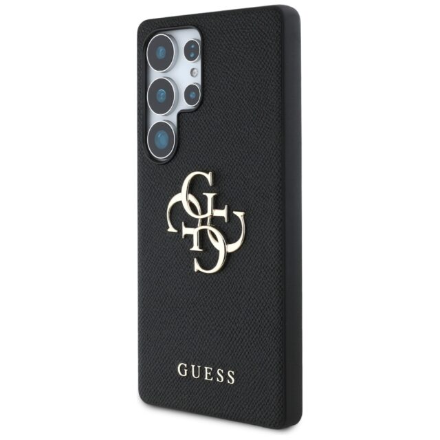 Case Guess Grained Big 4G Logo Small Classic Logo to Samsung Galaxy S25 Ultra black - imagine 2