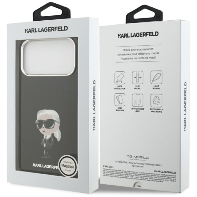 Karl Lagerfeld IML Aquarelle Karl & Logo MagSafe Case for iPhone 17 Pro Max Black - imagine 8