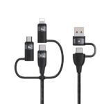 USAMS Cable U85 2xUSB-C/USB/Micro-USB/Lightning 6in1 1.2m 100W PD Fast Charge black SJ645USB01