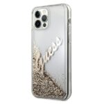 Guess GUHCP12MGLVSGO iPhone 12/12 Pro 6,1" gold hardcase Glitter Vintage Script - imagine 2