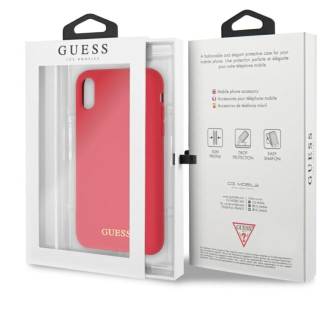 Guess GUHCI61LSGLRE iPhone Xr red hard case Silicone - imagine 7