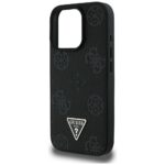 Case Guess Grained Hot Stamp Peony Triangle Logo MagSafe for iPhone 16 Pro Max black - imagine 6