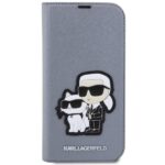 Karl Lagerfeld KLBKP14LSANKCPG iPhone 14 Pro 6.1" bookcase silver Saffiano Karl & Choupette - imagine 3