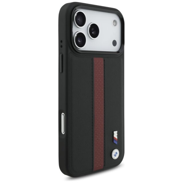 Case BMW M Perforated Stripe Logo MagSafe for iPhone 17 Pro Max red - imagine 4