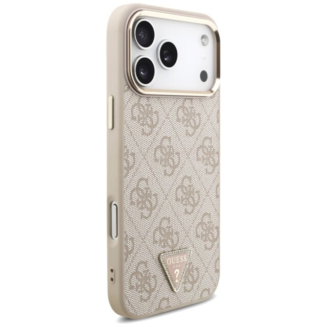 Case Guess 4G Triangle Logo MagSafe for iPhone 17 Pro Max pink gold - imagine 4