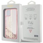 Guess GUHCP15MLFCSEGP iPhone 15 Plus /14 Plus 6.7" pink hardcase Liquid Glitter Gold Stripes - imagine 8