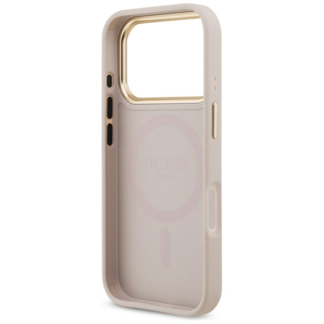 Case Guess Grained Strass Logo MagSafe for iPhone 17 Pro pink - imagine 7