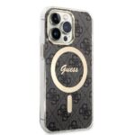 Guess Set GUBPP13LH4EACSK Case+ Charger iPhone 13 Pro black hard case 4G Print MagSafe - imagine 4