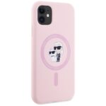 Case Karl Lagerfeld Silicone Karl&Choupette MagSafe for iPhone 11 pink - imagine 4