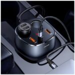 USAMS Car Splitter 2xUSB-A / 1xUSB-C C28 245W grey CC151TC01 (US-CC151) - imagine 8