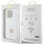 Guess GUHCP15LM4DGPH iPhone 15 Pro 6.1" white hardcase Silicone Logo Strass 4G - imagine 8