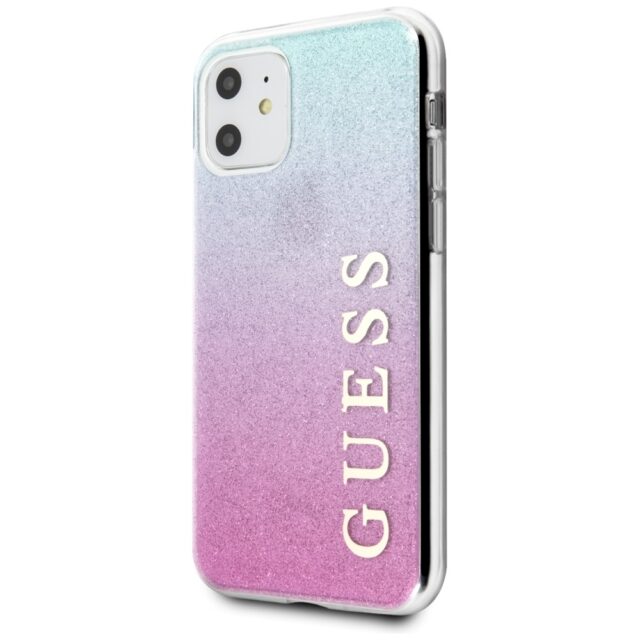 Guess GUHCN61PCUGLPBL iPhone 11 pink blue hard case Glitter Gradient - imagine 2