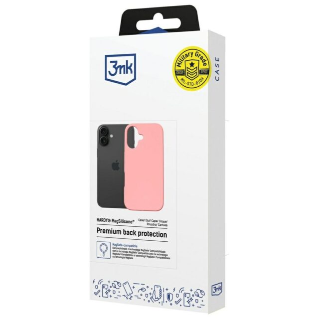 3MK Hardy MagSilicone Case for Apple iPhone 16 Plus Pink - imagine 9