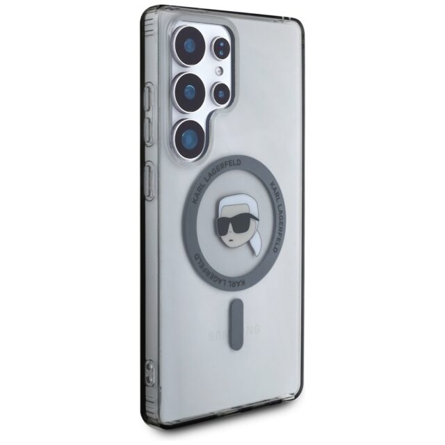 Case Karl Lagerfeld Button Karl Head Printed Logo MagSafe Samsung Galaxy S25 Ultra black - imagine 4