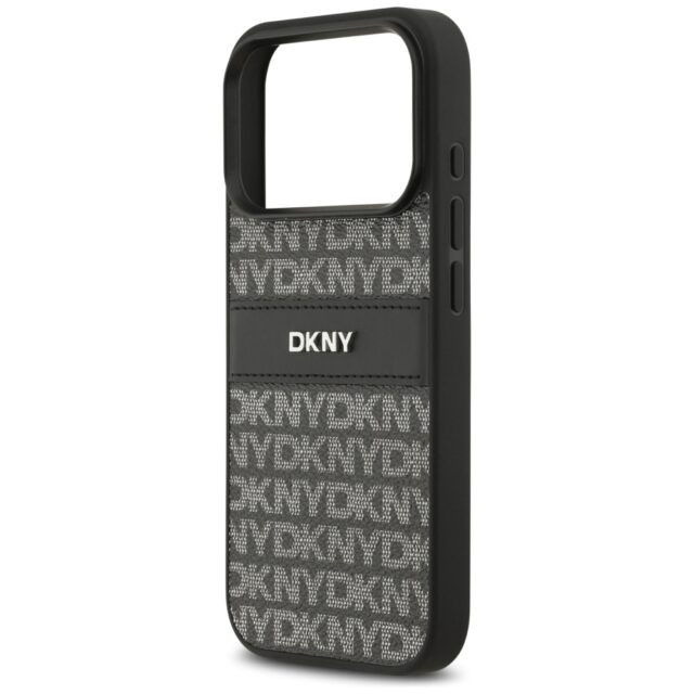 Case DKNY Repeat Texture Pattern with    Tonal Stripe for iPhone 17 Pro Max black - imagine 6