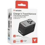 Verbatim Adapter podróżny EU/UK/US GaN    2xUSB-A/3xUSB-C PD 170W czarny 30190 - imagine 5
