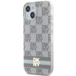 DKNY DKHMP15MHCPTSE iPhone 15 Plus / 14 Plus 6.7 inch beige hardcase IML Checkered Mono Pattern & Pr - imagine 2