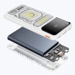 AWEI PowerBank with built-in Lightning/USB-C cable P77K 10000mAh black/black 22.5W - imagine 2