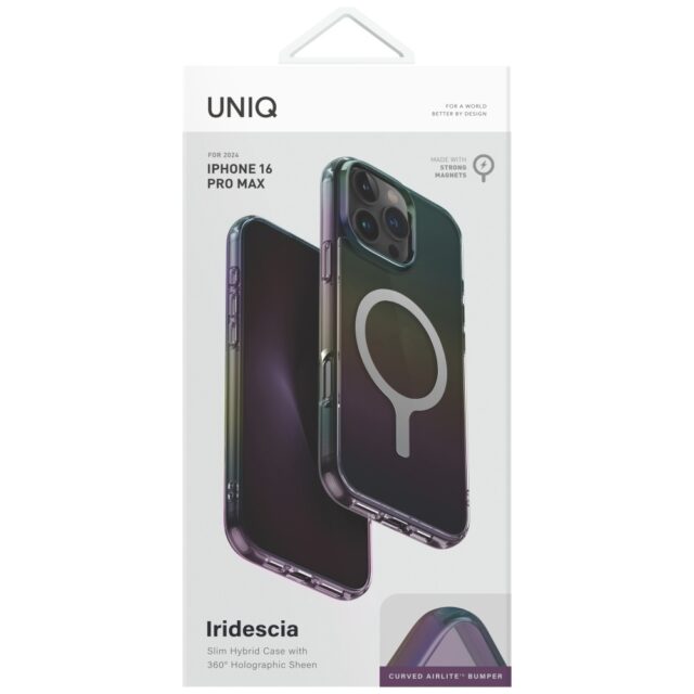 Case UNIQ Iridescia for iPhone 16 Pro Max Magclick Charging midnight - imagine 4