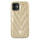 Guess GUHCP12SPUVQTMLBE iPhone 12 mini 5,4" gold hardcase V-Quilted Collection - imagine 3