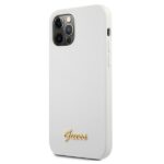 Guess GUHCP12MLSLMGWH iPhone 12/12 Pro 6,1" white hardcase Metal Logo Script - imagine 2