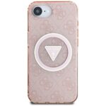 Case Guess IML Metal Glitter 4G Circle Triangle MagSafe for iPhone 16e pink - imagine 3
