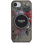 Case Guess IML Flowers MagSafe for iPhone 16e black - imagine 3