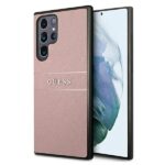 Guess GUHCS22LPSASBPI S22 Ultra S908 pink Saffiano Stripe