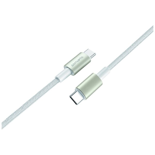 USB-C to USB-C Cable 4smarts PremiumCord 60W SET 3 pcs 0.5M + 1.5M + 3M white/silver - imagine 2