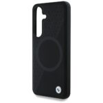 Case BMW Leather Half Textured MagSafe for Samsung Galaxy S25 black - imagine 6