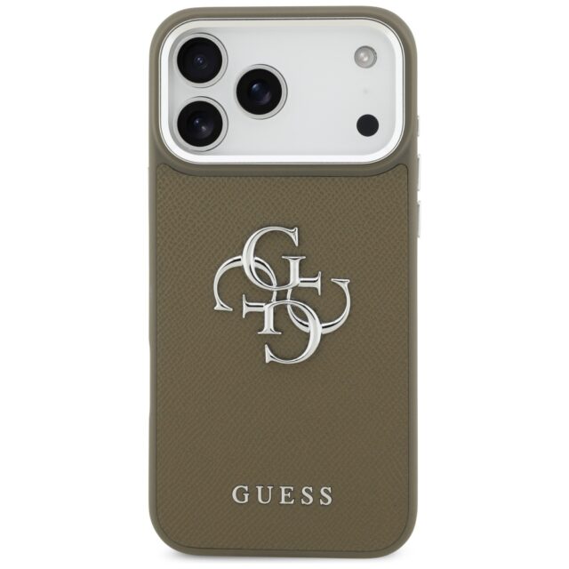 Guess Grained Big 4G Classic Logo Case for iPhone 17 Pro Max Brown - imagine 3