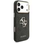 Case Guess 4G Big 4G Classic Logo Big Strap Metal Buttons for iPhone 17 Pro Max black - imagine 4