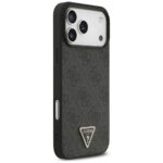 Guess Leather 4G Triangle Strass MagSafe Case for iPhone 17 Pro Max black - imagine 4