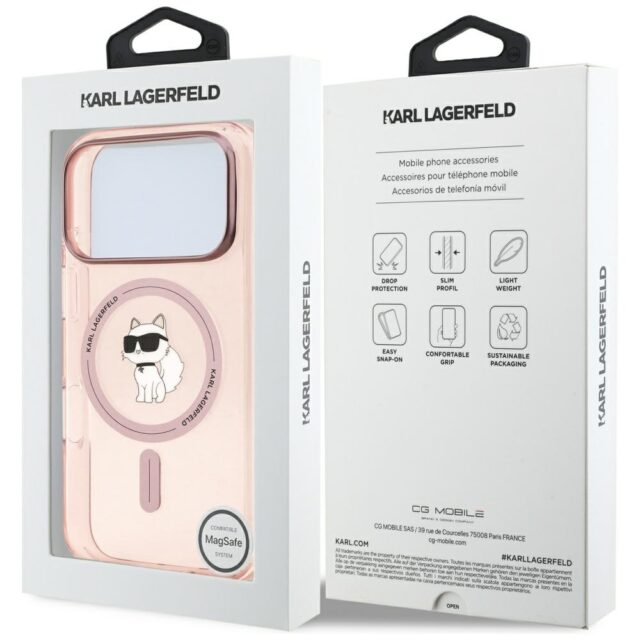 Karl Lagerfeld IML Choupette MagSafe Case for iPhone 17 Pro Pink - imagine 8