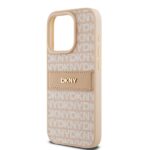DKNY DKHCP15LPRTHSLP iPhone 15 Pro 6.1 inch pink hardcase Leather Mono Stripe & Metal Logo - imagine 6