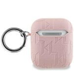 Karl Lagerfeld KLA2PGKCPP AirPods 1/2 cover pink Monogram Karl & Choupette Head - imagine 2