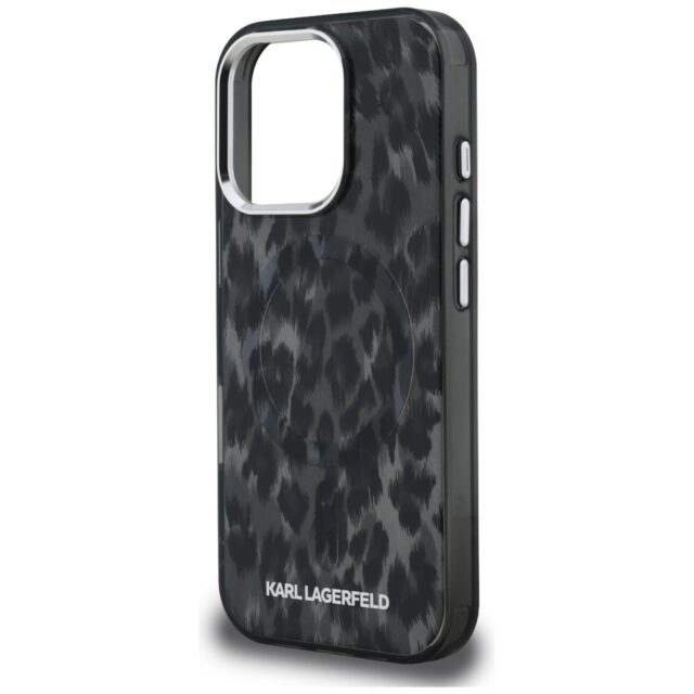 Case Karl Lagerfeld IML Leopard Pattern  MagSafe for iPhone 16 Pro black - imagine 6