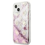 Guess GUHCP13SLGPEPI iPhone 13 mini 5,4" pink hardcase Peony Liquid Glitter - imagine 2