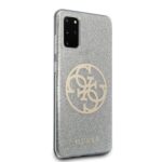 Guess GUHCS67PCUGLLG S20+ G985 light grey hard case Glitter 4G Circle Logo - imagine 5