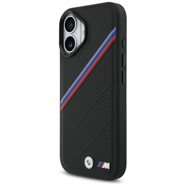 BMW M Tricolor Metal Logo MagSafe Case for iPhone 17 Black - imagine 2